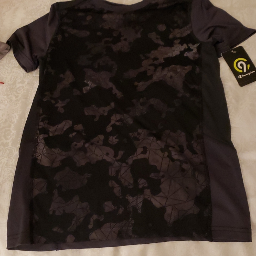 Boys Champion shirt Black/Gray L(12/14)